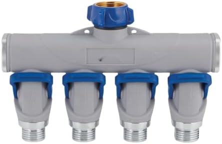 Teal Turtle Aluminum 4-Way Connector Hose Shutoff Manifold, 2-Pack - Image 2