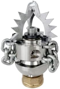G1/2" & G3/8" Chain Cutter Rotary Jet Nozzle, 40L High Pressure Pipe Cleaning Ceramic Head With Holder(1I2 Female 60LPM) by Unknown