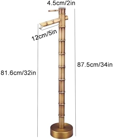 Outdoor Brass Water Column, Retro Bamboo Style Cold Water Tap, Brass Tap Post Adjustable Height Rust-Resistant Freezing for Backyard, Patio, Garden(Size:87.5cm/34in) - Image 2