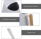 White Stainless Steel Watering Can 900ml with Wooden Handle - Image 4