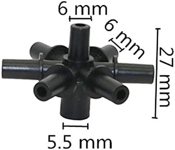 Hose Connector Adapter 6mm Interface Multiple Joints Cross-connect Connector Five-way Six-way Seven-way Garden Irrigation Hose Diverter 100 Pieces (Color : Purple) - Image 2