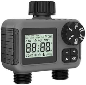 1pc 2 Zone Digital Water Timer Automatic Irrigation Controller 3/4'' Thread Sprinkler Timer Irrigation Watering System for Outdoor(US Version(NPT)) by Unknown