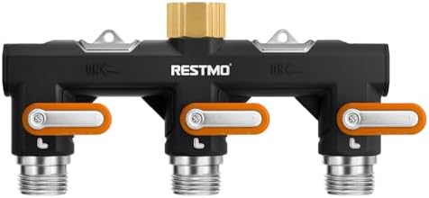 Restmo 3 Way Garden Hose Splitter Heavy Duty 100% Metal Body by Restmo