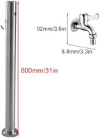 Stainless Steel Vertical Garden Water Column - Freestanding Hose Stand with Faucet for Outdoor Irrigation & Washing 80cm/31in - Stylish Functional - Image 2