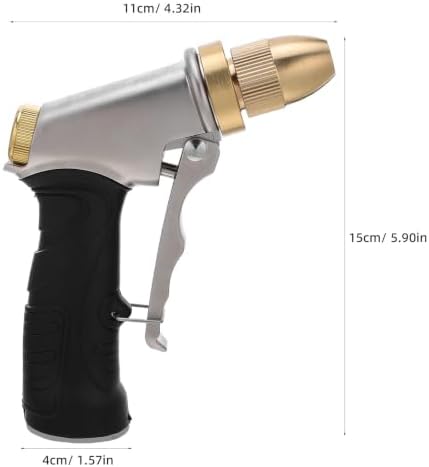 Heavy Duty Metal Hose Nozzle 3/4" Thread Adjustable Spray Patterns High Pressure Water Hose Sprayer with Antislip Handle for Gardening and Car Washing - Image 2