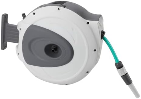 Alomejor Retractable Garden Hose Reel Strong and Durable Auto Rewind Swivel Bracket Wall Mounted Hose Reel for Outdoor Watering - Image 2