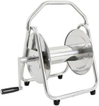 Garden Hose Reel Stainless Steel Heavy Duty Water Hose Reel Hold Up to 130 Ft of 1/2’’ Hose Durable Rustproof Smooth Rewind Easy Mount Ground for Garden Yard Lawn (Hose Not Included) by Unknown