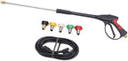 Pressure Washer Gun 3000PSI High Pressure Washer Trigger Spray Gun with Power Wash Extension Wand, 5 Nozzle Tips, Quick Connection Kit, for High Pressure Foam Cannon Car Wash by LIANDU-US