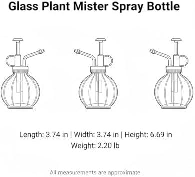 Glass Plant Mister Spray Bottle - 6.8 oz Fine Mist Nozzle for Indoor Plants, Ferns & Orchids - Durable Clear Glass Design - Image 7