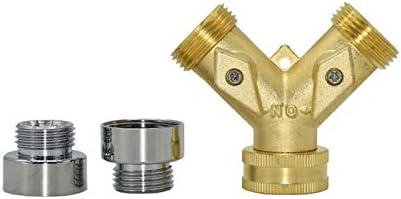 Leak-Proof Pipe Hose Fittings Brass 2-Way Garden Faucet 3/4 Female Thread to 1/2 3/4 Y Irrigation Valve Manifold Quick Connector Garden 1 Set (Color : BSP B) by Unknown