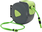 Automatic Retractable Water Hose Reel, 100ft Wall Mounted Garden Hose with 6.6ft Lead-in Hose, Includes Spray Nozzle and Hose Guide System for Yard Irrigation and Car Cleaning by Unknown