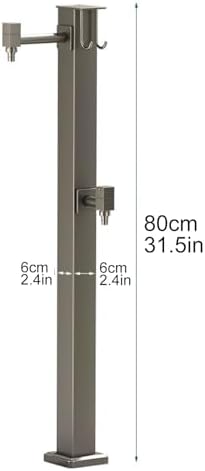 Frost Free Outdoor Faucet with Garden Water Column Durable Spigot for Hoses 80cm Gray Post with C Bottom Water Inlet Ideal for Winter Use - Image 7