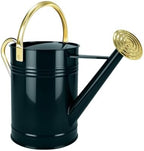 Gold Galvanized Iron Watering Can for Indoor Plants, DIY Watering Cans for House Plant Garden Flower, Long Spout Water Can for Outdoor Watering Plants 6.44L 1.7Gallon (Dark Green) by Longrun