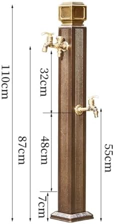 Outdoor Water Fountain Water Column with Faucet，freestanding Garden Hose Holder with Full Copper Faucet，Yard Hydrant Water Feature Fountain Water Dispenser ，for Garden Irrigation and Watering - Image 3