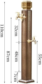 Outdoor Water Fountain Water Column with Faucet，freestanding Garden Hose Holder with Full Copper Faucet，Yard Hydrant Water Feature Fountain Water Dispenser ，for Garden Irrigation and Watering - Image 3