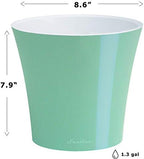 Santino 8.6 Inch ARTE Self Watering Planters (Set of 3) in Menthol/White Indoor Flower Pot for All House Plants, Flowers and Orchids - Image 2
