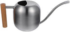 POPETPOP Stainless Steel Watering Can with Wooden Handle Indoor Garden Sprayer Long Spout for Houseplants and Small Potted Flowers Gardening Water Bottle by POPETPOP