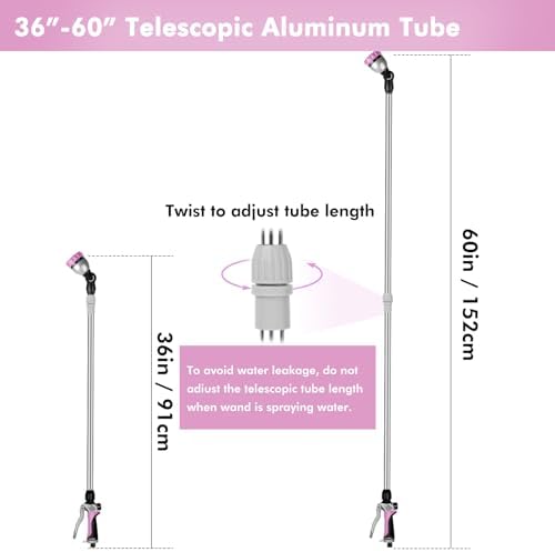 RESTMO Long Telescopic Watering Wand for Garden Hose, 36”-60” Garden Wand - Image 2