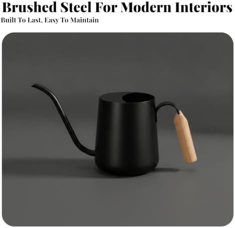 Small Long-Spout Watering Can, Brushed Stainless Steel - Image 4