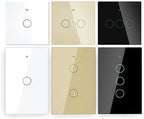 WiFi Light Touch Switch LED Wall Switches Smart-Life/Tuya APP Remote Control Voice Control 1/2/3 Gang EU US Gold #1-Gang#EU N and L Wire by Unknown