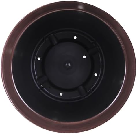 Garden Elements Indoor/Outdoor Glazed Brushed Happy Plastic Planter, Large, Dark Brown, 15" - Image 3