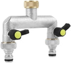 Water Tap Splitter, 2/3 Way Hose Splitter with On/Off Valves 3/4-Inch Zinc Alloy Silver Pack of 2(Silver-2 Way) by Unknown