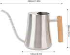 Indoor Watering Can, Stainless Steel Wooden Handle Watering Pot with Long Spout, Cute Decorative Metal Gardening Small Water Ca for Hanging Plants, Wall Plants (Sanding) - Image 2