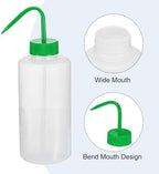 PATIKIL 1000ml Wash Bottle, 4pcs Plastic Squeeze Bottle Wide Mouth Bottle Watering Tools Foam Bottle for Green Soap Cleaning Washing Irrigation, Clear Green - Image 3