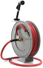AVAGARD AVGWRHD5850 5/8" x 50' Heavy Duty Retractable Water Hose Reel – Single Arm Steel Frame, 12-Point Lock, 500 PSI Rubber Hose, Wall/Truck Mount, Kink-Resistant, Leak-Proof Brass Fittings - Image 4