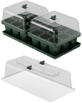 Vego garden Germination Bundle, 2Packs Giga Seedling Trays with Seedling Tray Lids and 10" x 20" Bottom Watering Trays Plus Seedling Humidily Dome by Unknown