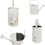 Vintage Floral Metal Watering Can for Indoor/Outdoor Plants, White Functional Garden Waterer with Long Spout, Garden Water Pot Rustic Decor for Home Garden Patio - Image 7