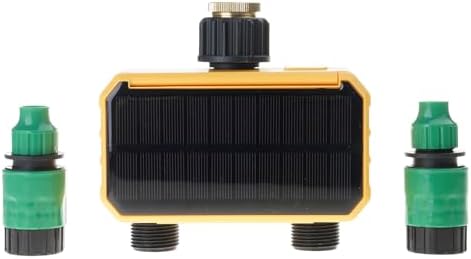 Solar Powered Automatic Water Timer with Double Valves Digital Water Timer for Garden Sprinkler and Drips Irrigation by Unknown