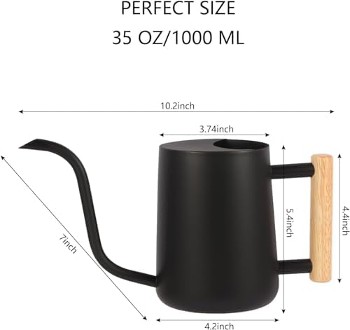 Watering Can for Indoor Plants, 35oz/1000ml Metal Stainless Steel Small Watering Can with Long Spout for House Plants Succulents Bonsai Indoor Gardening - Image 2