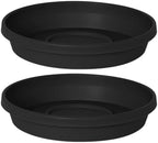 Bloem Terra Plastic Saucer Tray for 14" Terra Planters, Black, 2-Pack by Bloem