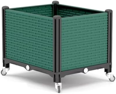 Outdoor Raised Garden Bed Set, Movable Planter Box Easy Assembly, Safe Edge, Ideal for Vegetables & Flowers(40x40x43cm) by Unknown