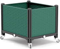 Outdoor Raised Garden Bed Set, Movable Planter Box Easy Assembly, Safe Edge, Ideal for Vegetables & Flowers(40x40x43cm) by Unknown