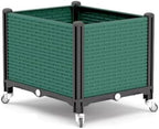Outdoor Raised Garden Bed Set, Movable Planter Box Easy Assembly, Safe Edge, Ideal for Vegetables & Flowers(40x40x43cm) by Unknown