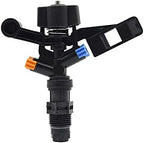 Rotate Rocker Arm Sprinkler 360 Degrees Auto-Rotate Two Holes Water Head Agriculture Tools 1/2" Male Thread 20 Pcs Landscape Gardening (Color : Black) by Unknown