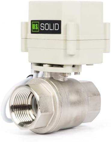 U.S. Solid 1 in Motorized Ball Valve with Programmable Auto On-Off Cycle Timer, 2-Way 304 Stainless Steel Electric Actuator, 00:00:00-99:59:59 Timing, IP67, AC/DC 9-24 V, NPT, for Water and Air - Image 2
