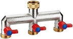 Brass Garden Hose Splitter Water Tap Distributor with Individual On/Off Valve 3/4in Threaded Adapter for Home, Garden, Outdoor(3-Way Adapter) by Unknown