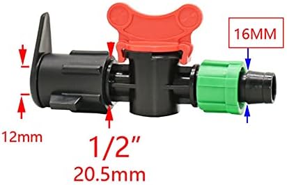 Hose Connector Adapter 15pc 16mm Drip Irrigation Valve With Faucet Connector, 1/2 Inch Threaded Pipe Water Connector With Locking, Garden Greenhouse Irrigation (Color : Brown) - Image 6