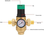Water Pressure Regulator, 40 Microns Filter Drinking Water Pressure Regulator with Meter, Brass for Homes, Gardens, Buildings & Factories (3/4 inch (DN20)) - Image 4