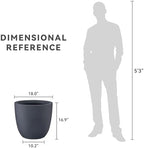 Kante Large Round Bowl Charcoal Concrete Planter 18" Dia, Outdoor - Image 7