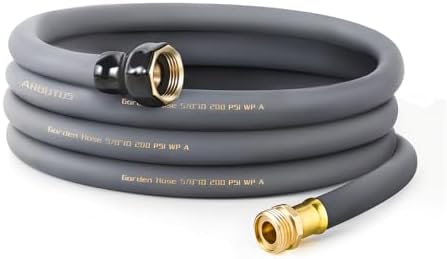 Garden Hose 5/8"x 25ft Brass Rubber Heavy Duty Water Hose 600 PSI Grey by Unknown