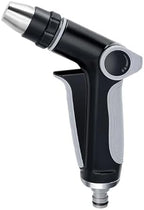 Garden Hose Nozzle, Standard 3/4 Inch Threaded Connection Thumb Flow Control 360° Adjustable Spray Hose Nozzle Heavy Duty, High Pressure Trigger Control Hose Nozzle for Plants Lawn Garden Watering (A) by Unknown