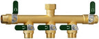 EBH Garden Hose Splitter 5 Way, Heavy Duty Solid Brass Hose Splitter with Shutoff Valves, Water Spigot Splitter With 304 Stainless Steel Handle, Full Flow Outdoor Faucet Splitter, 3/4" GHT Thread by Unknown