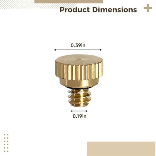 Brass Misting Nozzles, 40 Pcs, 0.0157 In Orifice Mist Heads, Low-Pressure Cooling System Nozzles For Outdoor Garden Greenhouse Farm, 0.39 In Diameter - Image 4