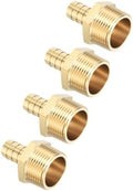 4Pcs Brass Hose Barb Fittings 5/8" Hose Barb to 1" NPT Male Fittings by Kozelo