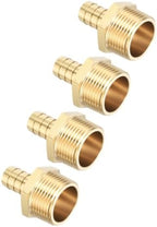 4Pcs Brass Hose Barb Fittings 5/8" Hose Barb to 1" NPT Male Fittings by Kozelo
