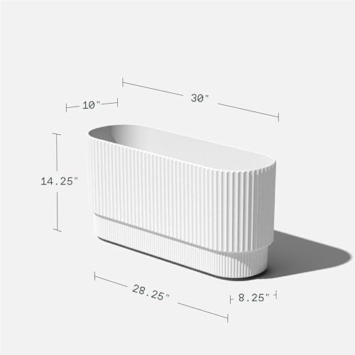 Veradek Demi Series Long Planter for Porch, Patio, Backyard | Durable Plastic-Concrete Material | Modern Décor for Shrubs, Flowers - Image 3